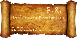 Horánszky Konstantina névjegykártya